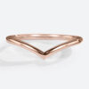 Minimalist Wedding Rings​ V-Shaped Rose Gold Wedding Rings​ Plain Ring