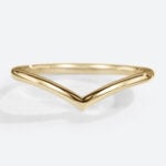 Minimalist Wedding Rings​ V-Shaped Yellow Gold Wedding Rings​ Plain Ring