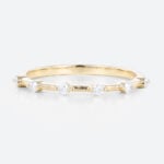 0.13ct Round Lab Diamond Band Simple Minimalist Stacking Ring in Yellow Gold