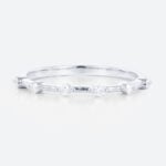 0.13ct Round Lab Diamond Band Simple Minimalist Stacking Ring in White Gold