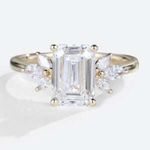 2 Ct Emerald Cut Engagement Rings 2ct Moissanite Ring Simple