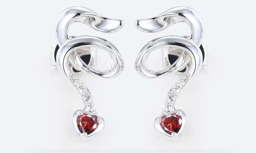Heart-Cut-Birthstone-Elegant-Earrings-Twisted-Design-Stud-Earrings-with-Diamond-Accents