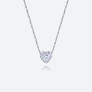 lab-grown diamond care Heart Shaped Necklace White Gold 14k Necklace Lab Diamond