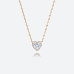 Heart Shaped Necklace White Gold 14k Necklace Lab Diamond