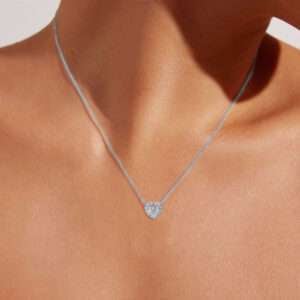 Heart Shaped Necklace White Gold 14k Necklace Lab Diamond