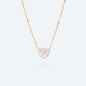 Heart Shaped Necklace White Gold 14k Necklace Lab Diamond