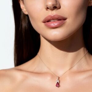 Necklace with Birthstones Rose Gold Chain 2 Birthstone Necklace