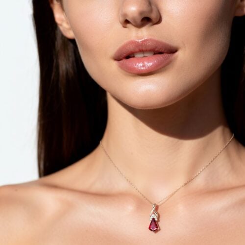 Necklace with Birthstones Rose Gold Chain 2 Birthstone Necklace