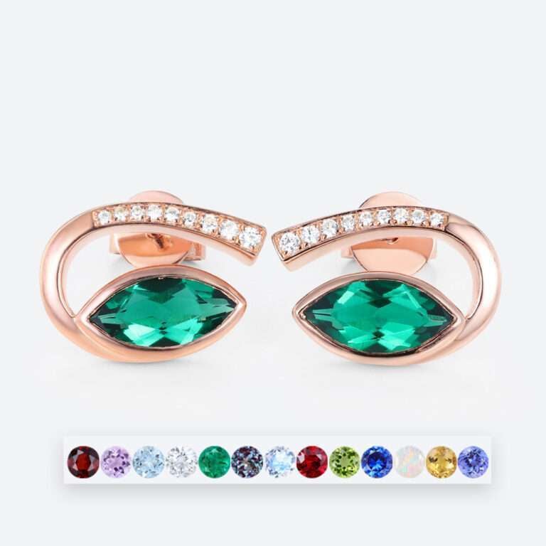 Jewelry Gift-Marquise Cut Birthstone Earrings Timeless Charm Stud Earrings