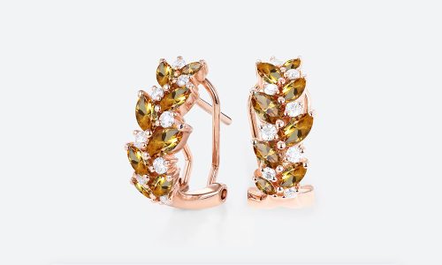 Marquise-&-Round-Cut-Birthstone-Leaf-Inspired-Earring-Hoop-Earrings-with-Clip-On-Designs