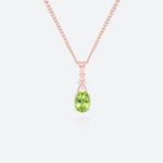 Oval Cut Birthstone Necklace Pendant Cross-Design Accents Necklace (10)