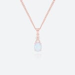 Oval Cut Birthstone Necklace Pendant Cross-Design Accents Necklace (3)