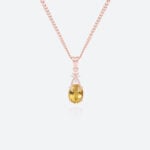 Oval Cut Birthstone Necklace Pendant Cross-Design Accents Necklace (4)