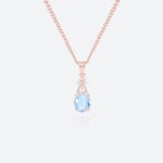 Oval Cut Birthstone Necklace Pendant Cross-Design Accents Necklace (7)