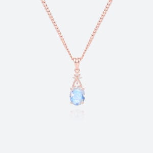 Oval Cut Birthstone Necklace Pendant Cross-Design Accents Necklace