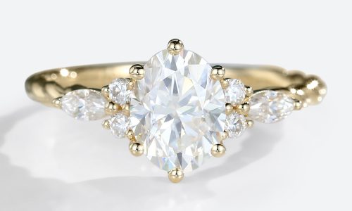 Oval Cut Moissanite Cluster Engagement Rings 34 Twisted Bridal Ring (1)