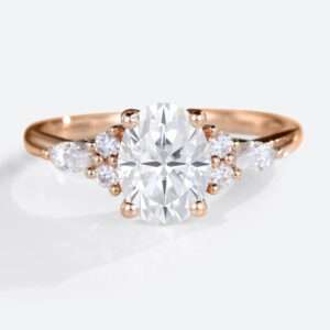 Rose Gold Wedding Band Rings Unique Moissanite Engagement Rings
