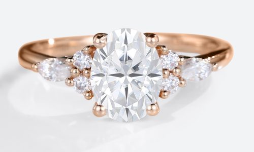 Rose Gold Wedding Band Rings Unique Moissanite Engagement Rings