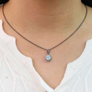 Personalized Birthstone Necklace Halo Diamond Vintage Necklaces