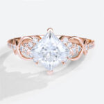 Princess Cut Moissanite Vintage-Inspired Engagement Rings Infitiny Bridal Ring (8)
