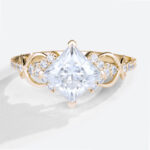 Princess Cut Moissanite Vintage-Inspired Engagement Rings Infitiny Bridal Ring (9)