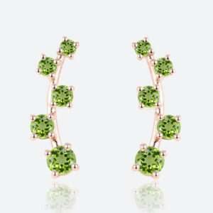 Curved Leaf Stud Earring​ Birthstone Earrings for Girls Rose Gold Earrings