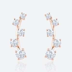 Curved Leaf Stud Earring​ Birthstone Earrings for Girls Rose Gold Earrings