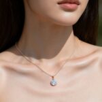 Round Cut Birthstone Solitaire Necklace Pendant Celestial Beauty Necklace