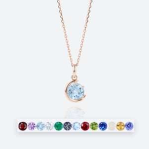 Round Cut Birthstone Solitaire Necklace Pendant Celestial Beauty Necklace