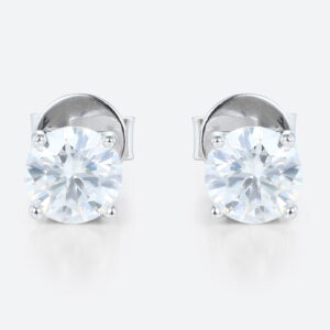 14k Gold Stud Earrings Classic White Gold Lab Diamond Earrings Studs