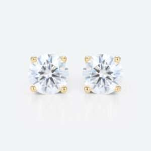 Round Cut Lab Grown Diamond Classic Stud Earrings Chic Earrings