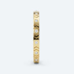 Round Cut Lab Grown Diamond Embossed Wedding Band Full Eternity Stacking Ring (3)