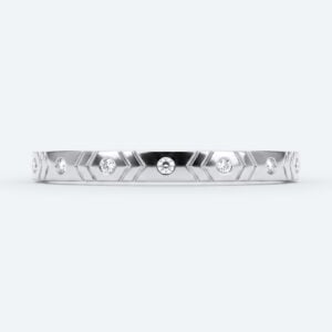 Round Cut Lab Grown Diamond Embossed Wedding Band Full Eternity Stacking Ring (6)