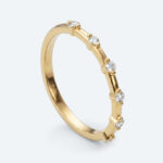 Round Cut Lab Grown Diamond Wedding Band Minimalist Design Stacking Ring (3)