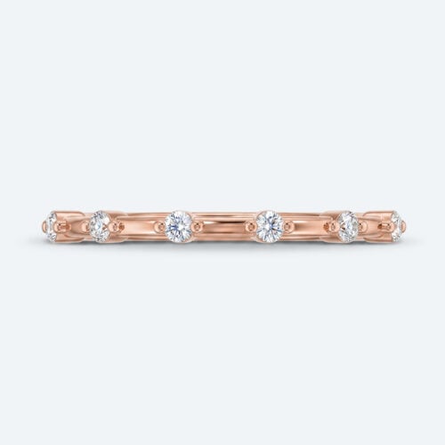 Round Cut Lab Grown Diamond Wedding Band Minimalist Design Stacking Ring