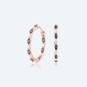 Small Gold Hoop Earrings Birthstone Ring Jewelry Wedding Earrings - Alexandrite Earrings