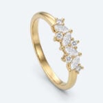 Round & Marquise Cut Lab Grown Diamond Wedding Band Timeless Elegance Stacking Ring (5)