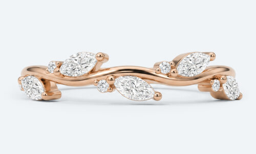 Leaf-Inspired Stacking Ring 0.4ct Twisted Vine Lab Diamond Bands