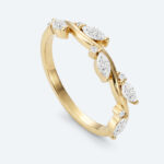 Round & Marquise Cut Lab Grown Diamond Wedding Band Leaf-Inspired Stacking Ring (4)