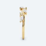 Round & Marquise Cut Lab Grown Diamond Wedding Band Leaf-Inspired Stacking Ring (5)