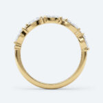 Round & Marquise Cut Lab Grown Diamond Wedding Band Leaf-Inspired Stacking Ring (6)