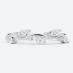 Round & Marquise Cut Lab Grown Diamond Wedding Band Leaf-Inspired Stacking Ring (7)