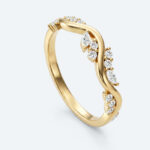 Round & Marquise Cut Lab Grown Diamond Wedding Band Wave-Shaped Stacking Ring (4)
