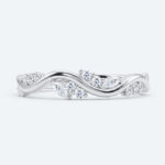 Round & Marquise Cut Lab Grown Diamond Wedding Band Wave-Shaped Stacking Ring (6)