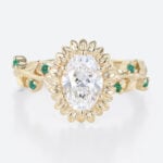 6 Prong Oval Engagement Ring 0.9 Carat Diamond Ring Lab Grown