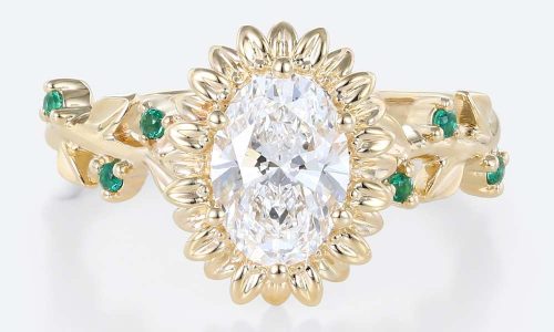 6 Prong Oval Engagement Ring 0.9 Carat Diamond Ring Lab Grown