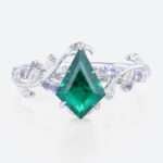 Emerald White Gold Ring Nature-Inspired Engagement Rings