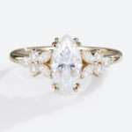 1ct Moissanite Stacking Rings Classic Double Claw Prong Bridal Ring in yellow gold