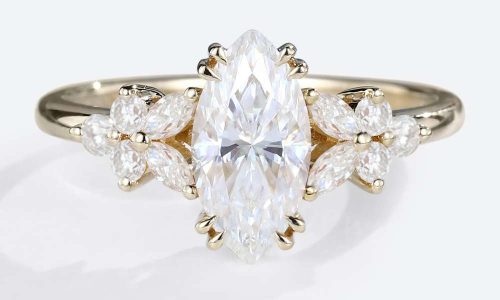 Moissanite Stacking Rings Classic Double Claw Prong Bridal Ring