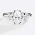 Moissanite Stacking Rings Classic Double Claw Prong Bridal Ring in white gold